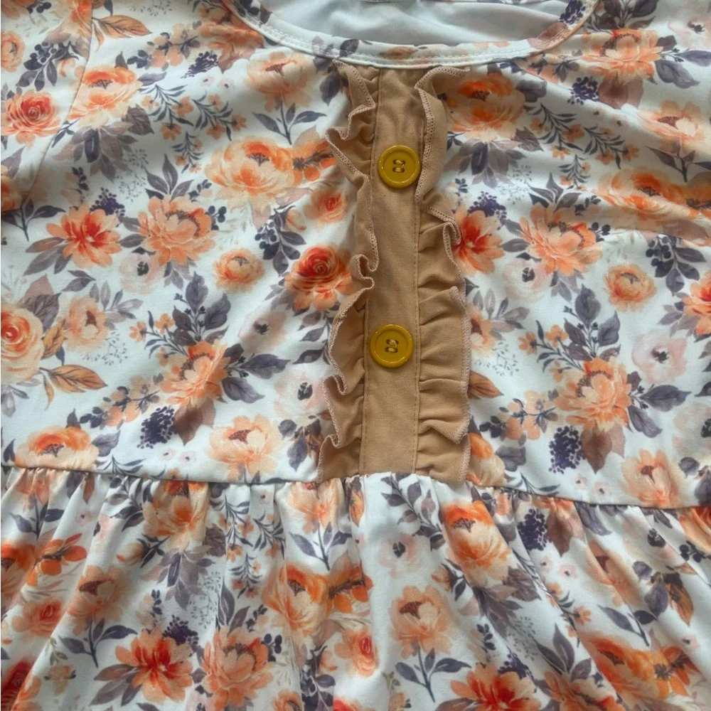 Floral Dress and‎ Ruffle Pants Set